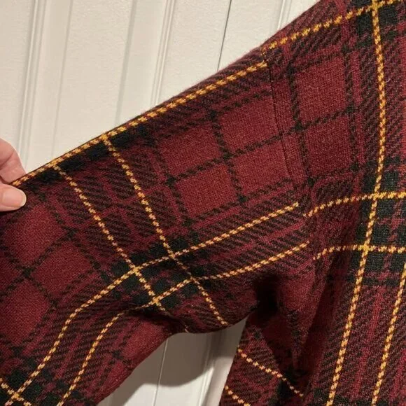 Jones New York Wool Blend Plaid Button Up Cardigan Size S  fits S M - Picture 9 of 10